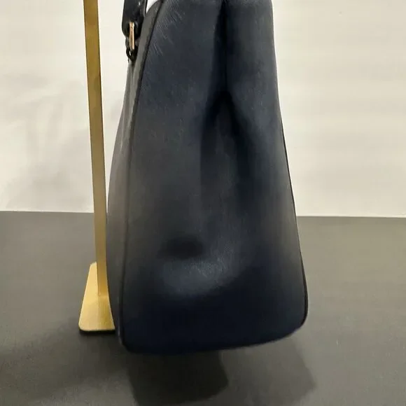 Michael Kors Kellen Medium Satchel Navy Blue Saffiano Leather Gold Hardware - Picture 4 of 15